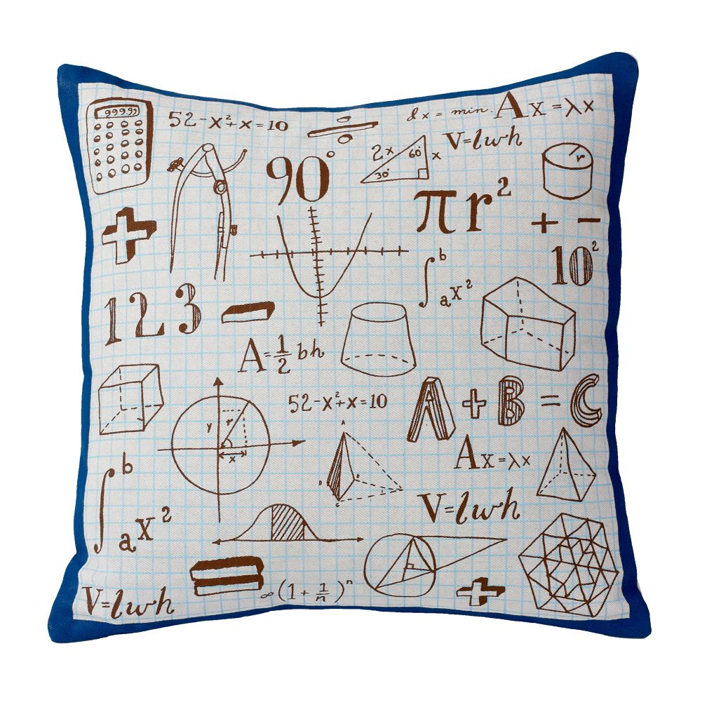 (a + b) + c = Throw Pillow (Grey/Blue)